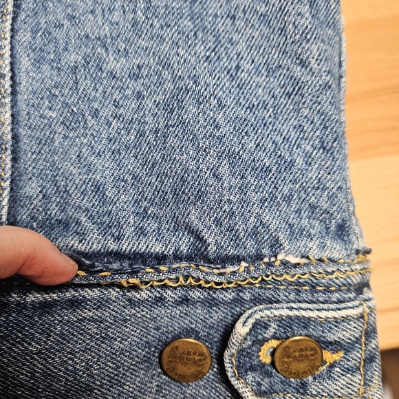 Vintage Lee Storm Rider Denim Jacket Blanket Lined Corduroy Collar Medium - Picture 10 of 13